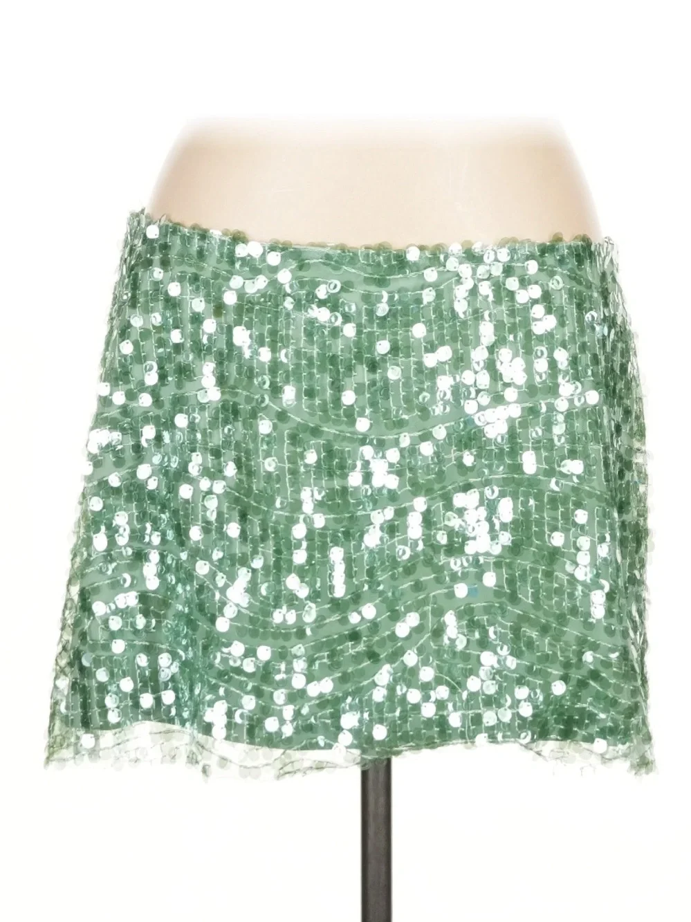 Peppermayo Made For You Low Rise Sequin Mini Skirt in Mint - Size 10